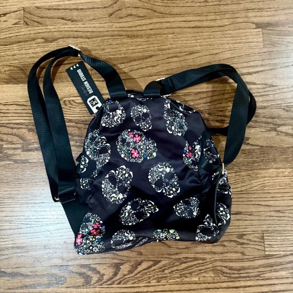 New Black Satin Medium Size BackPack